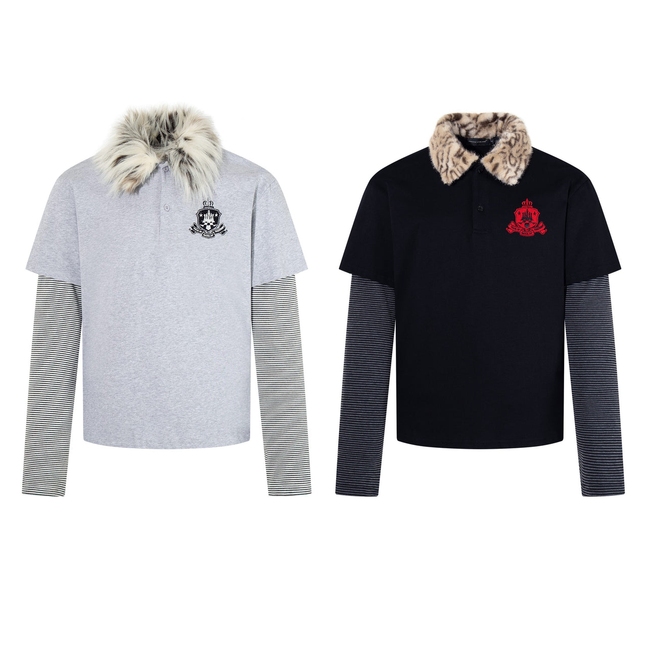 Omirad Fur Collar Layered Polo