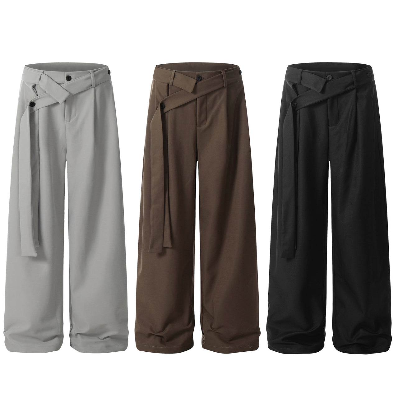 American Vintage Center High-End Draped Wide-Leg Casual Pants