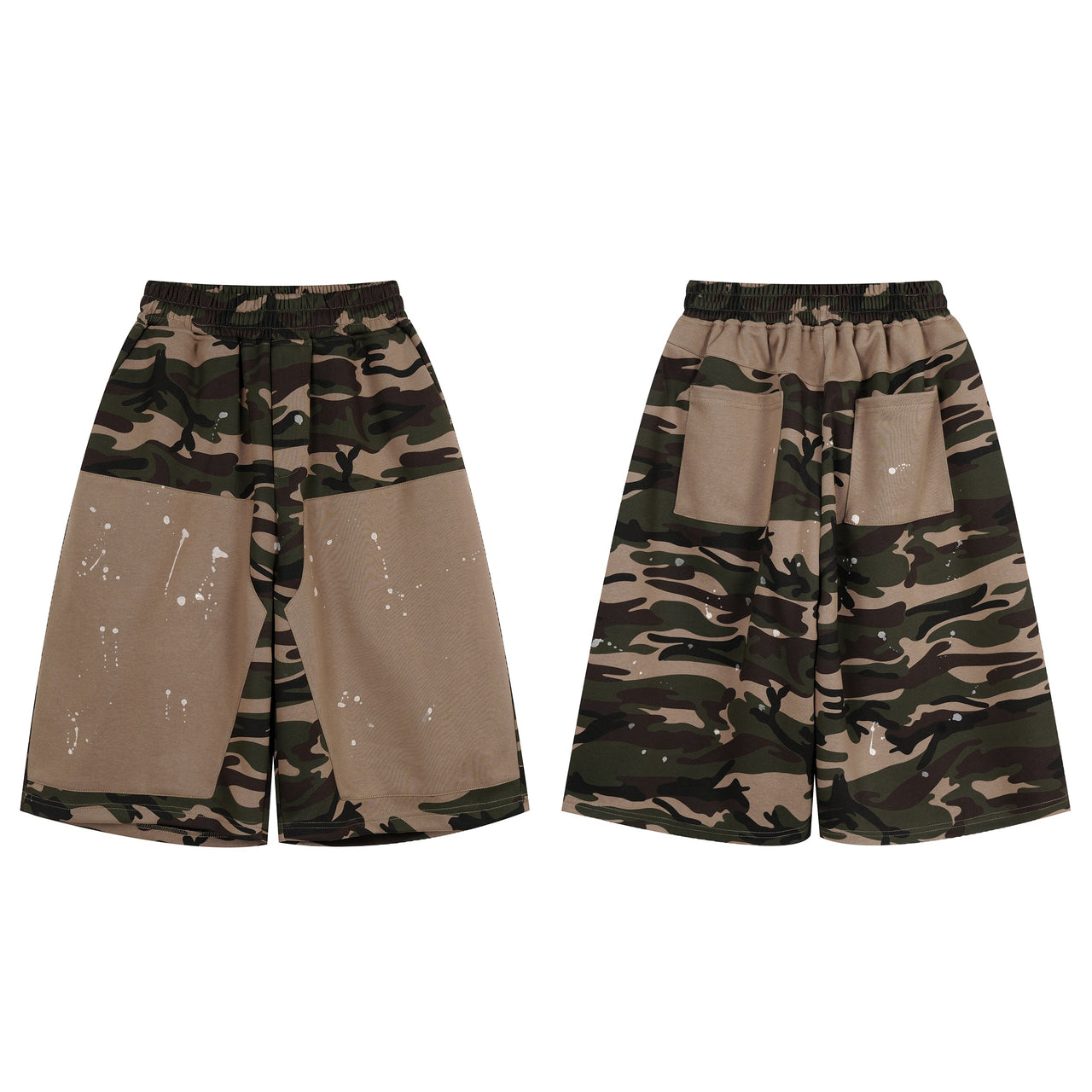 Omirad Camo Patchwork Baggy Shorts