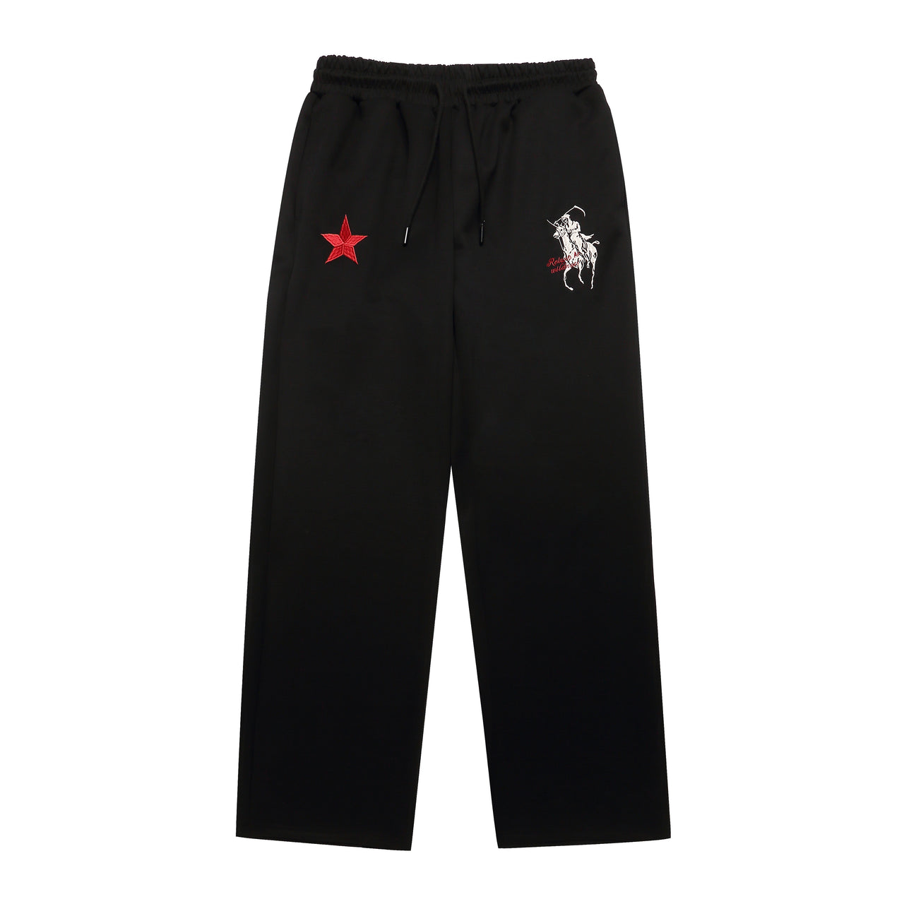 Omirad Star Embroidery Wide-Leg Sweatpants