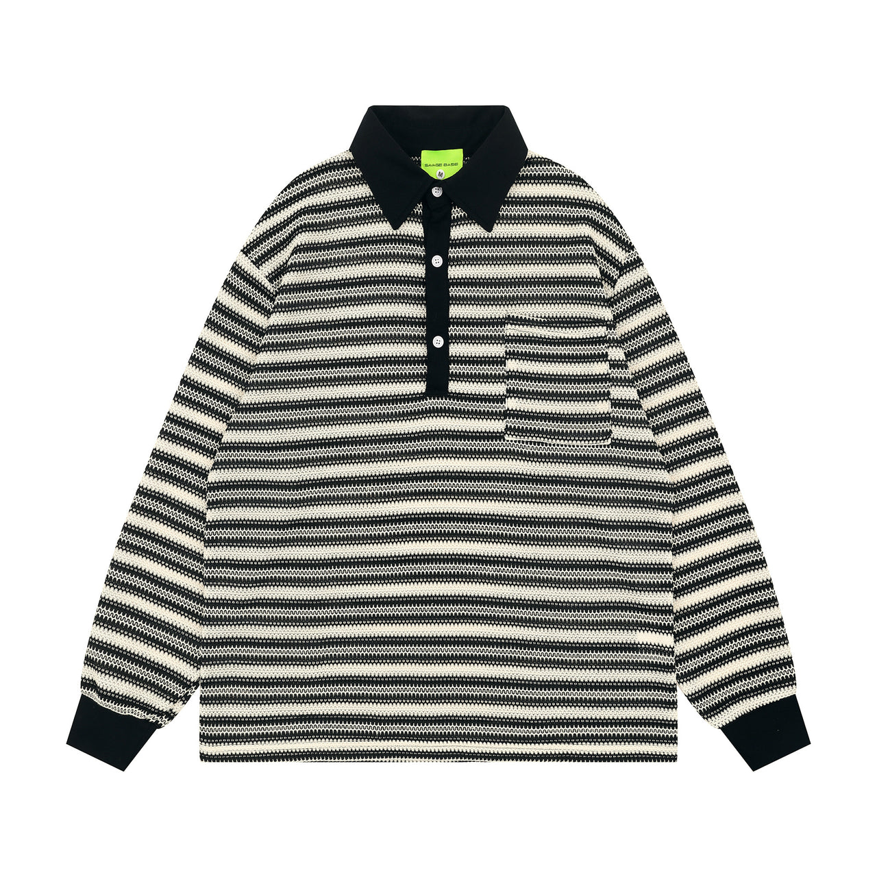 Vintage American Striped Polo Collar Knit Sweater