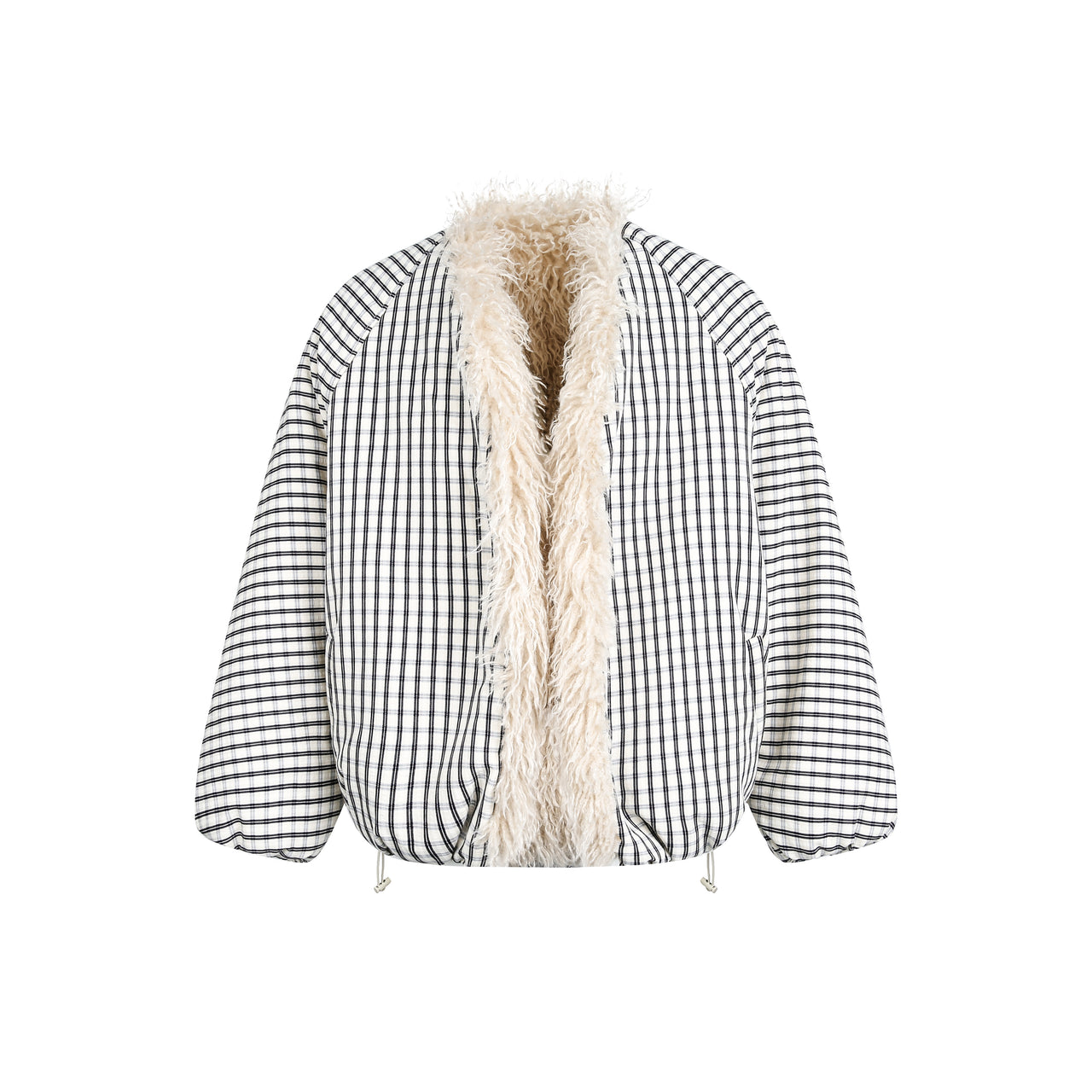 Omirad Checkered Faux-Fur Lined Jacket