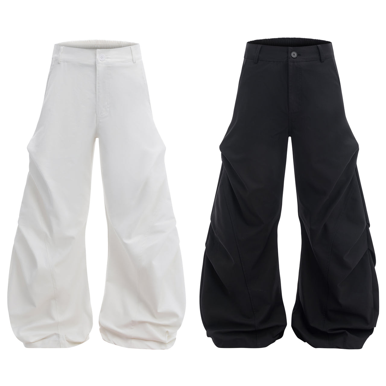 American Streetwear Pleated Curved Blade Casual Pants