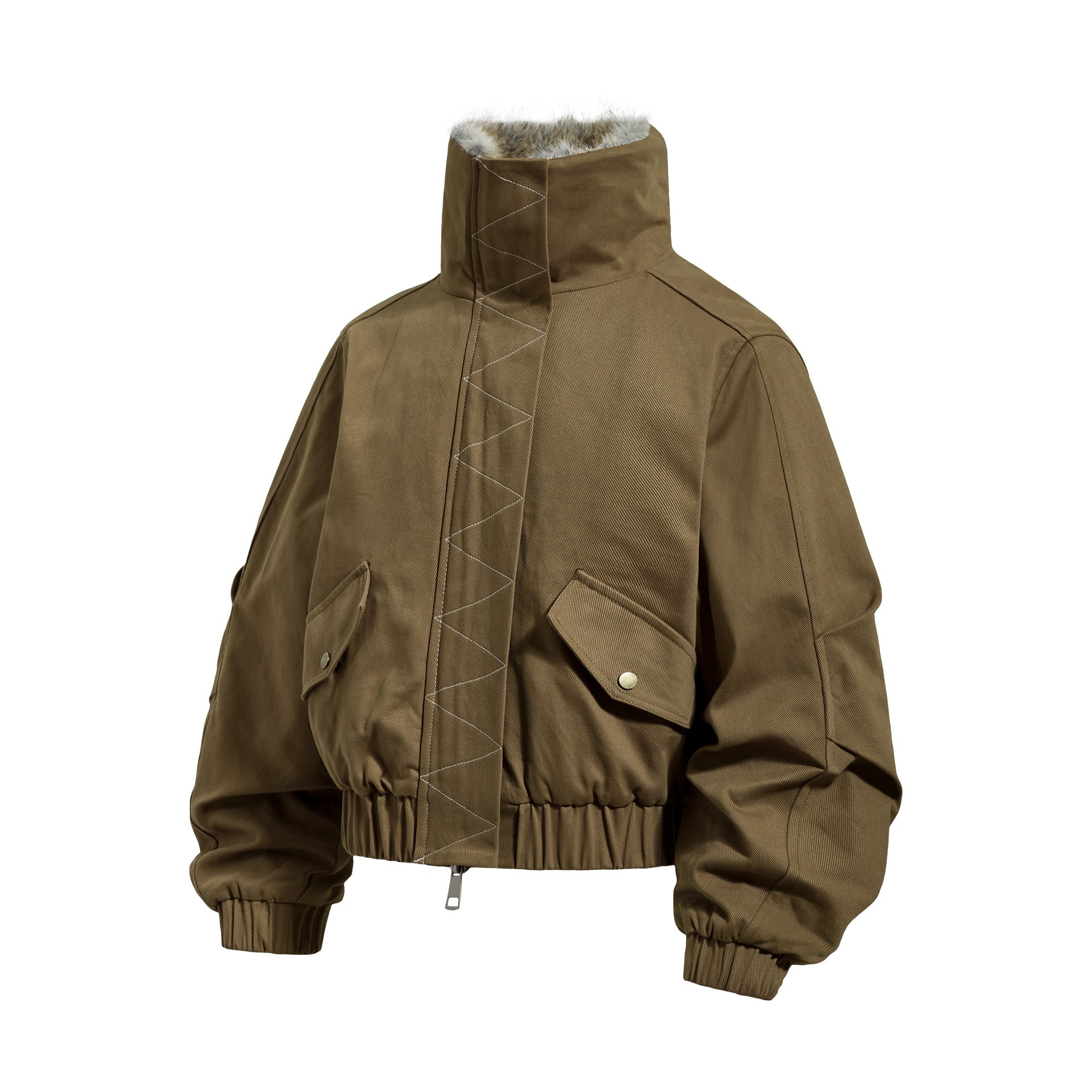 Omirad Fur-Lined High-Neck Cotton Jacket - omirad