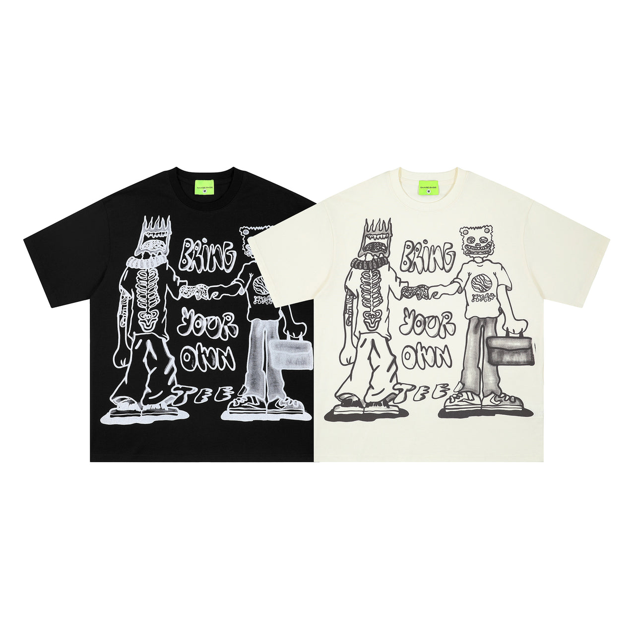 Fun Cartoon Graffiti Print Tee