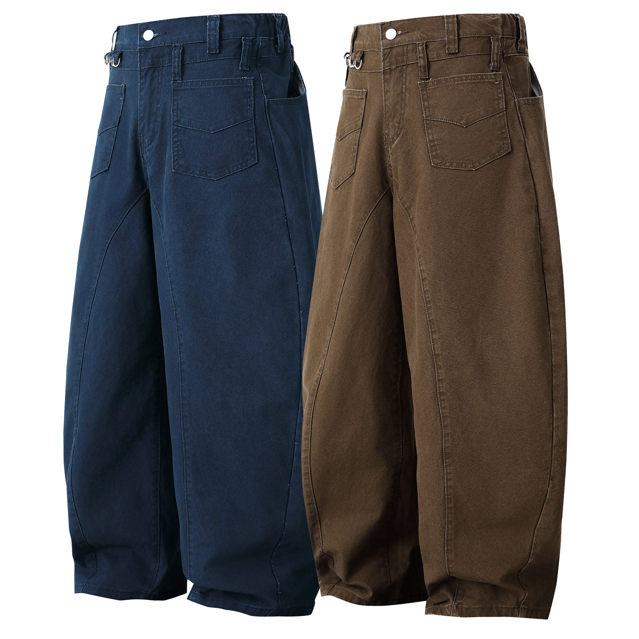 Omirad Metal-Ring Wide-Leg Cotton Pants