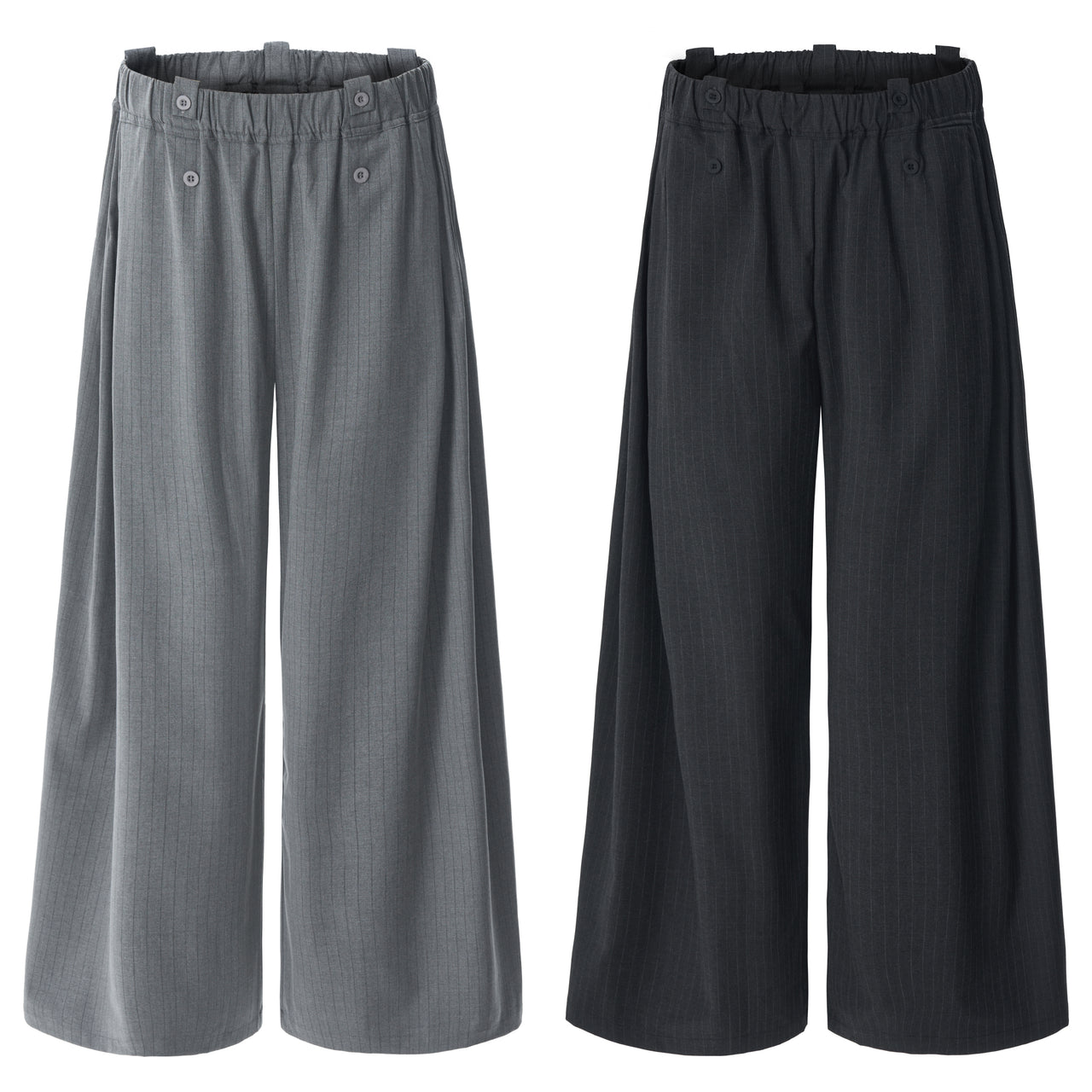 Omirad Dual-Button Pinstripe Wide-Leg Trousers