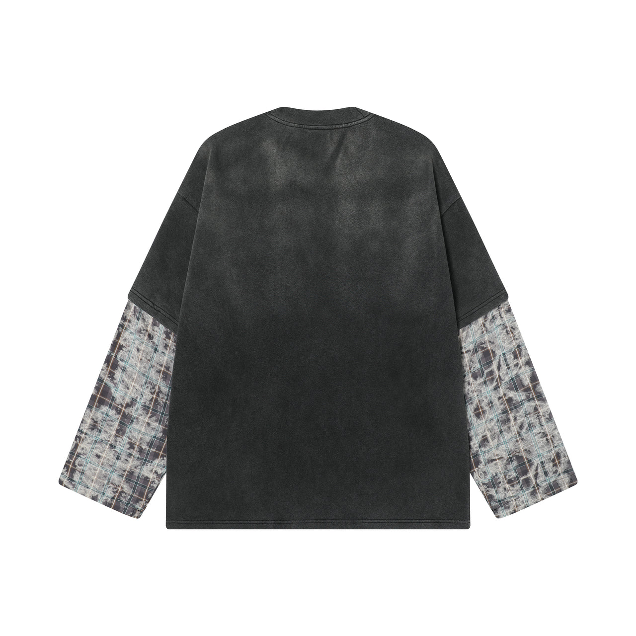 Faux Layered Plaid Sweatshirt