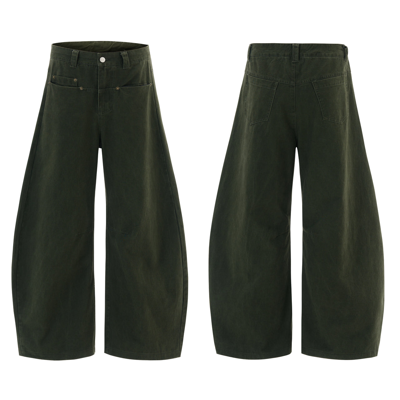 Omirad Minimalist Wide-Leg Canvas Trousers