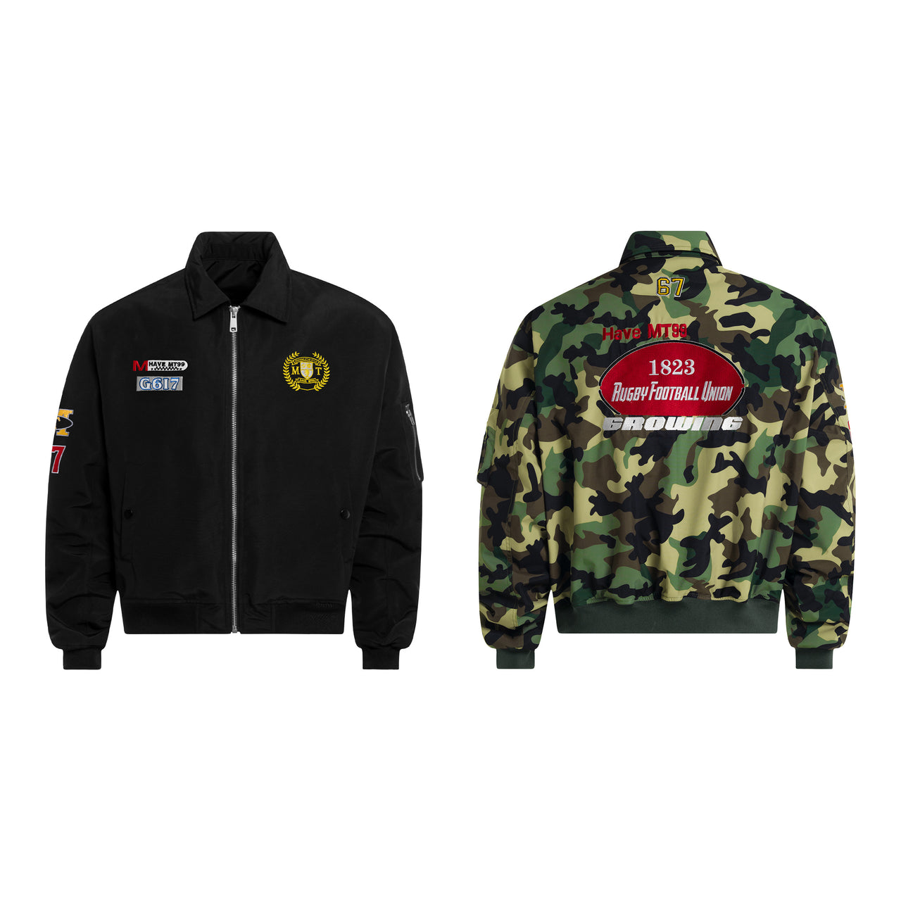 Omirad Patchwork Camouflage Varsity Jacket