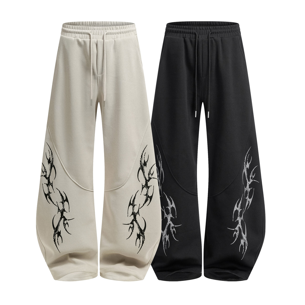 Omirad Tribal Flame Wide-Leg Sweatpants