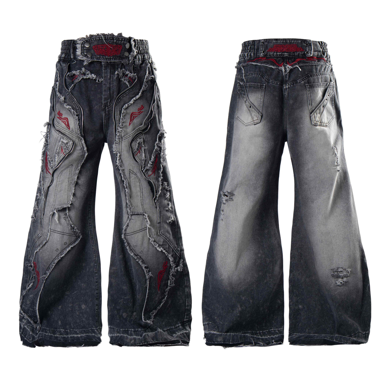 Omirad Distressed Panel Baggy Jeans