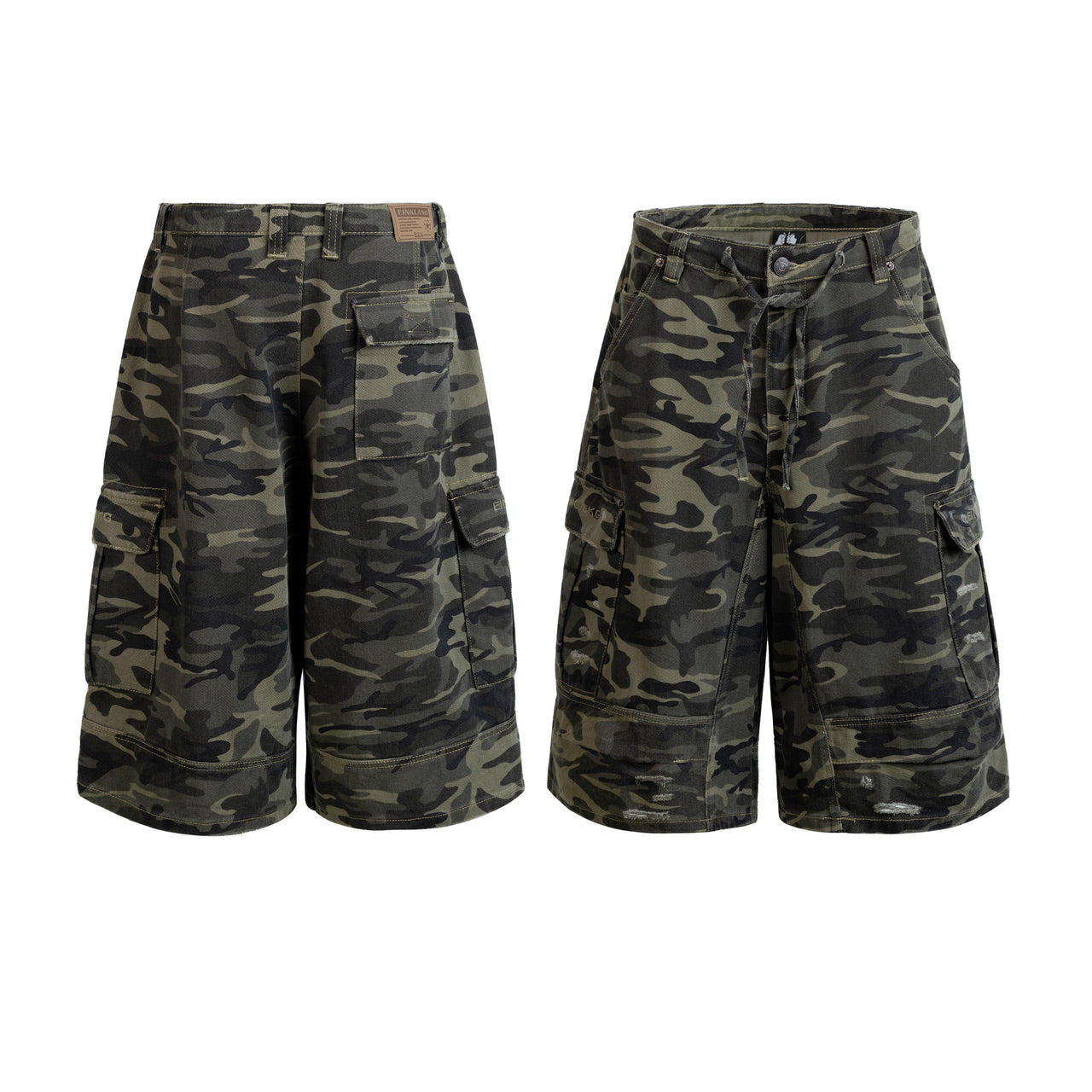 American Vintage Distressed Camo Jorts