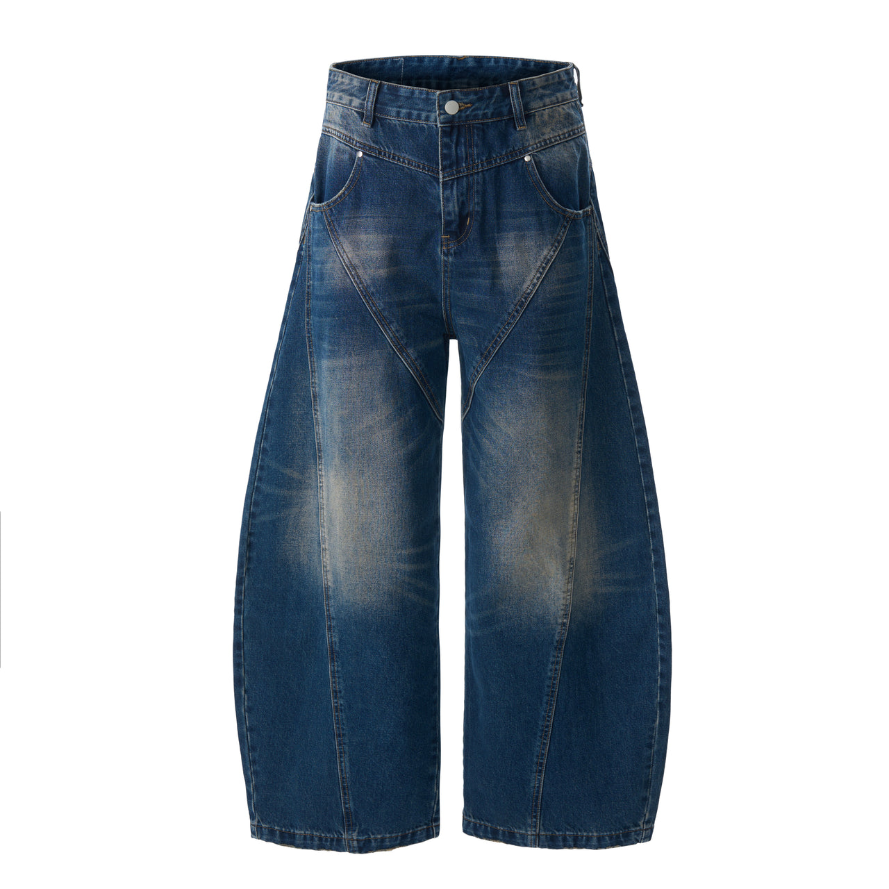 Omirad V-Panel Washed Wide-Leg Jeans