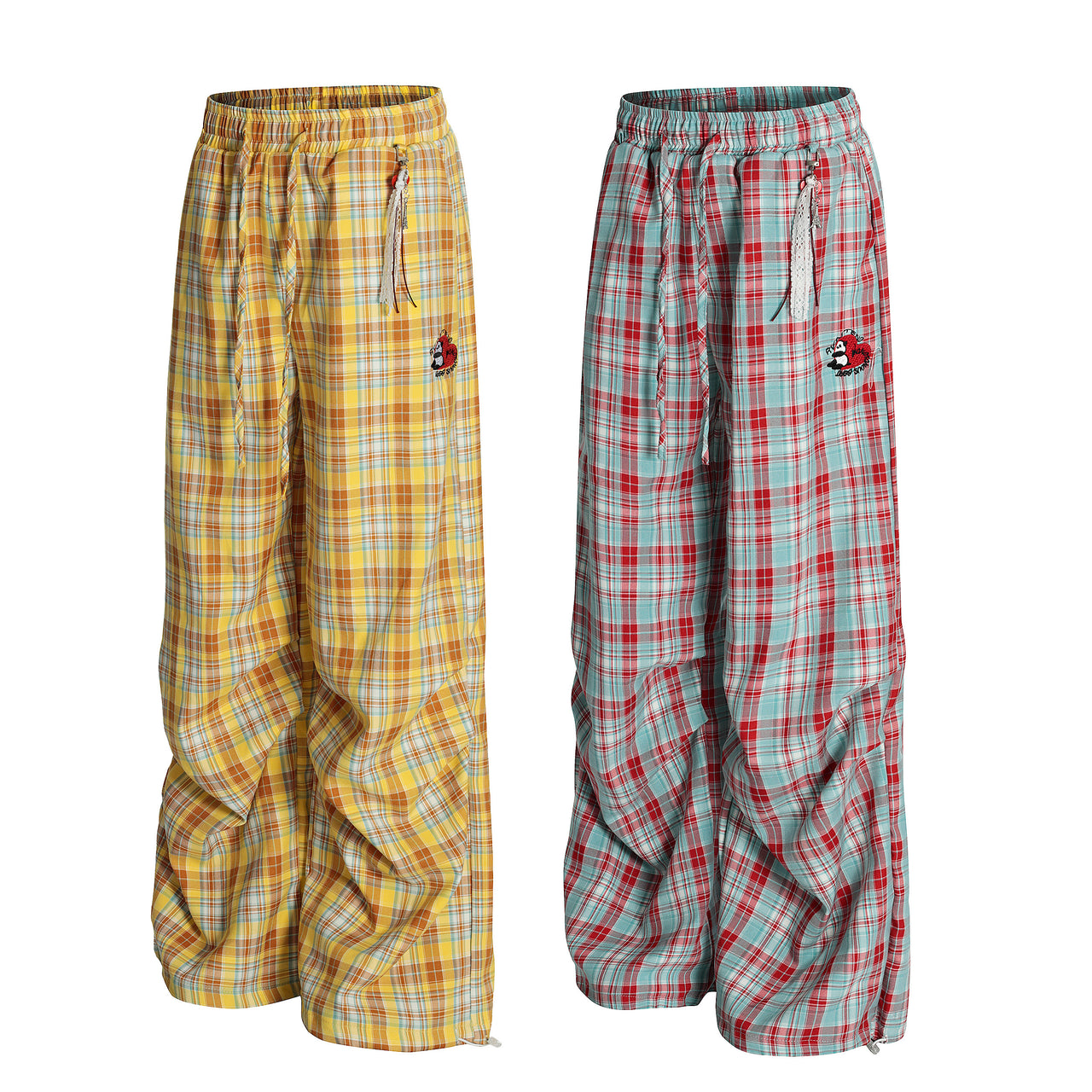 American Streetwear Plaid Casual Pants