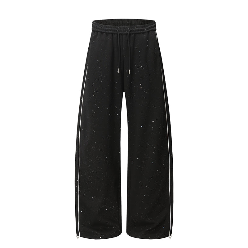 Omirad Speckled Wide-Leg Track Pants