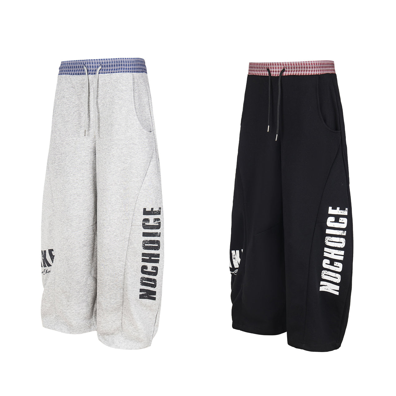 Omirad Double-Waist Checkered Print Track Pants