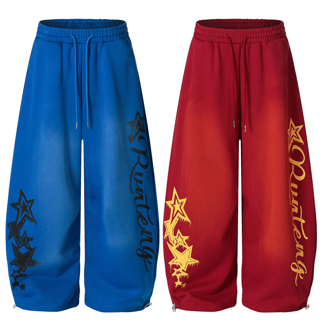 American High Street Letter Print Curved Blade Casual Pants