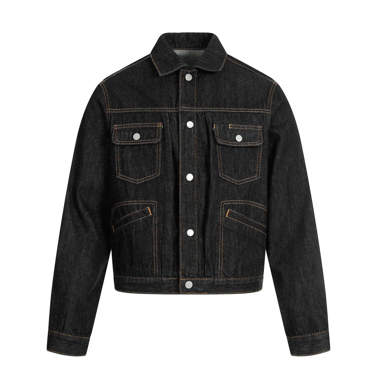 Omirad Raw Black Cropped Denim Jacket