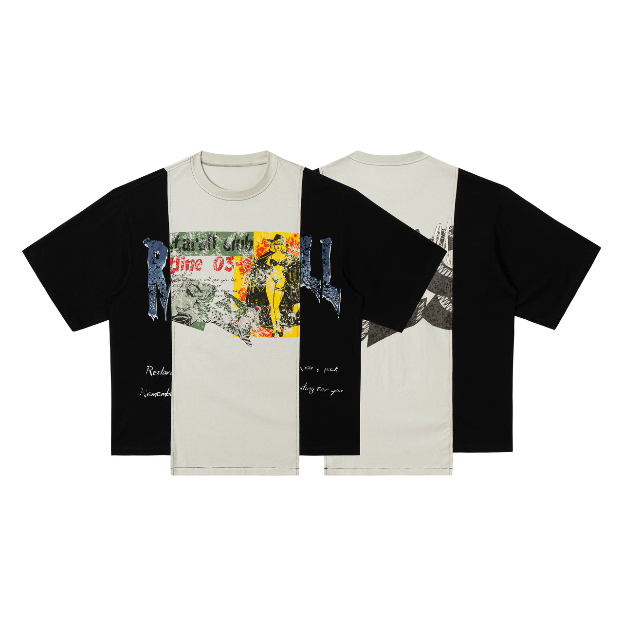 Fragmented Collage Deconstructed Graphic Tee