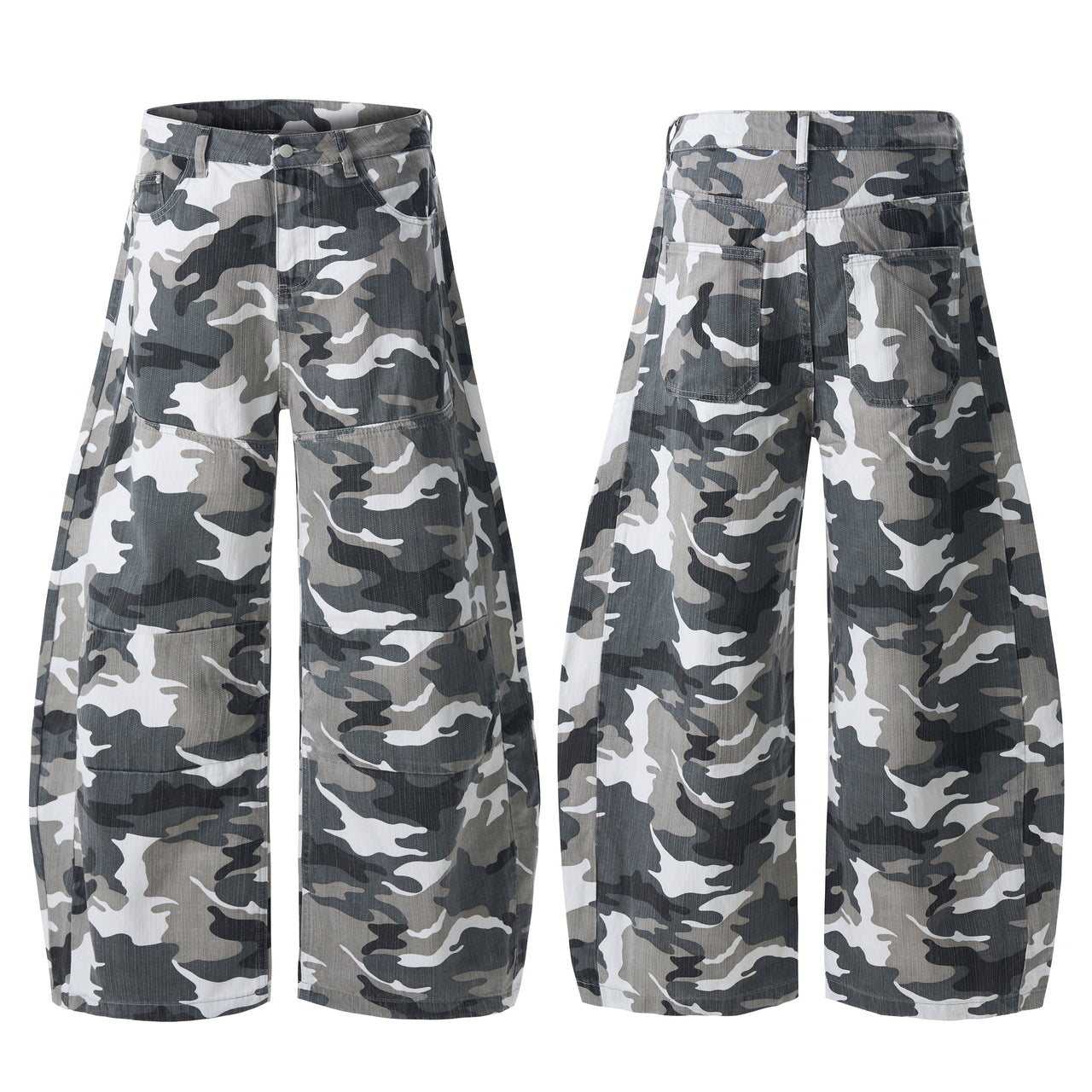 Omirad Camo Wide-Leg Patchwork Jeans