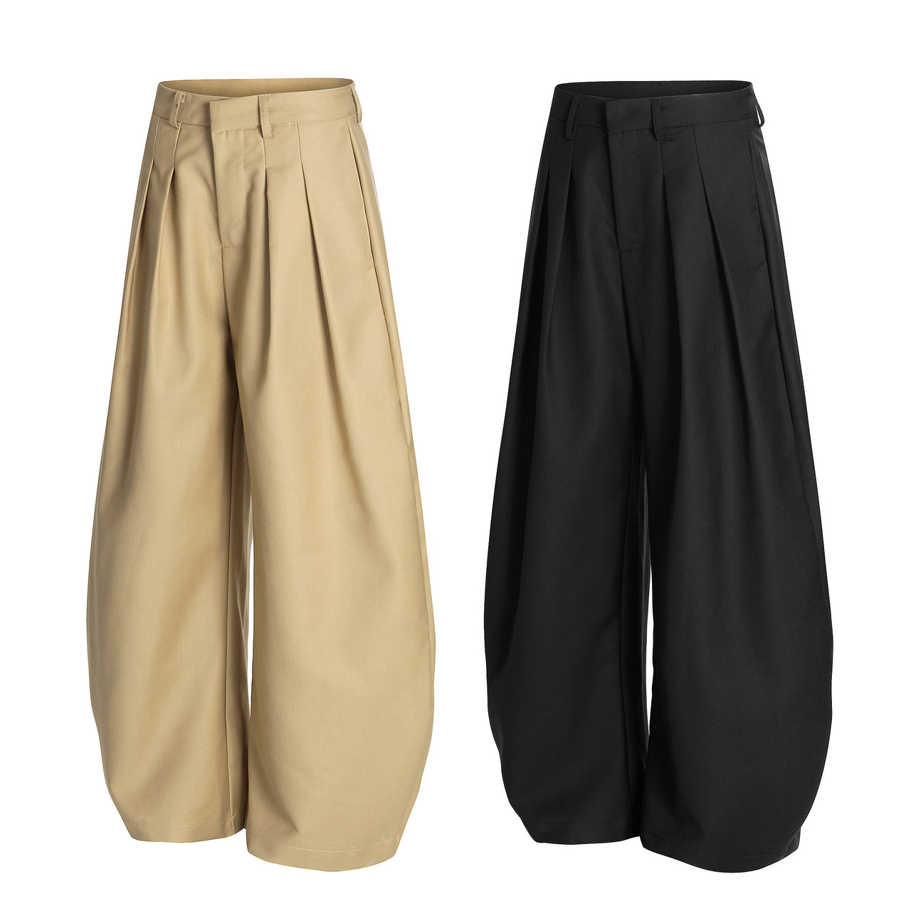 American High-Street Pleated Casual Pants