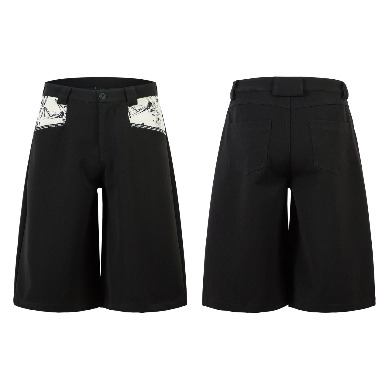 Omirad Contrast-Pocket Wide Shorts