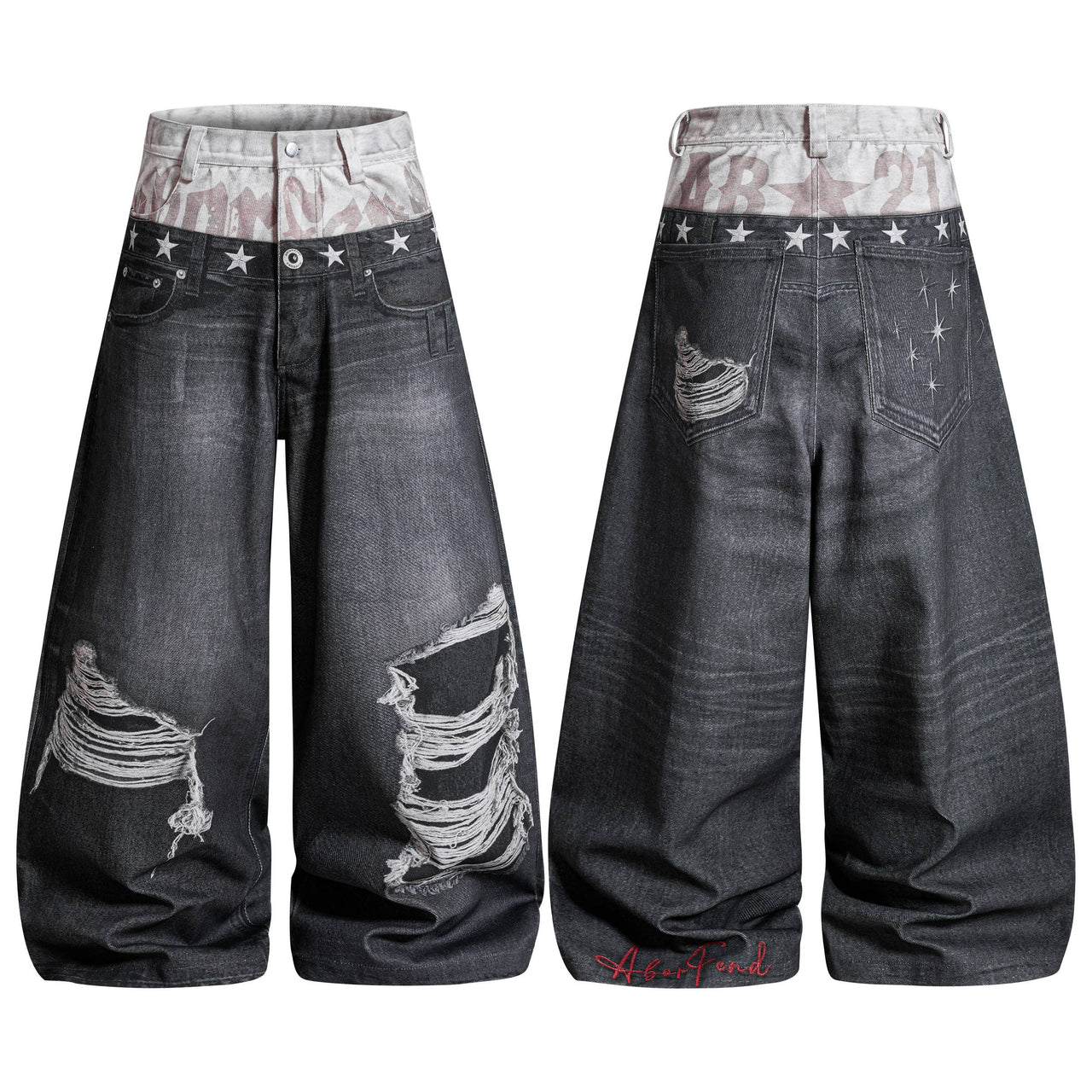 Omirad Layered Distressed Balloon Jeans