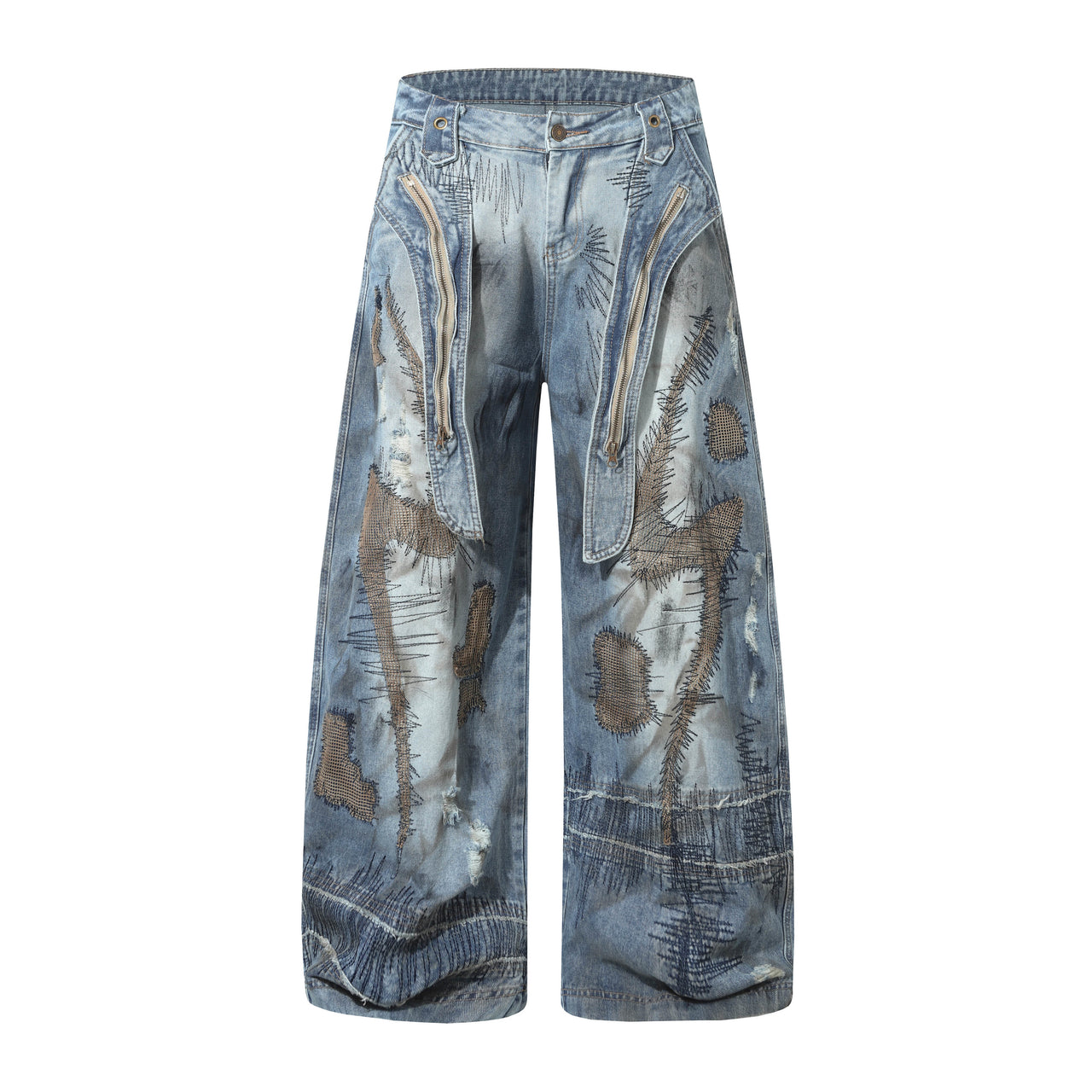 Omirad Distressed Patchwork Denim Pants