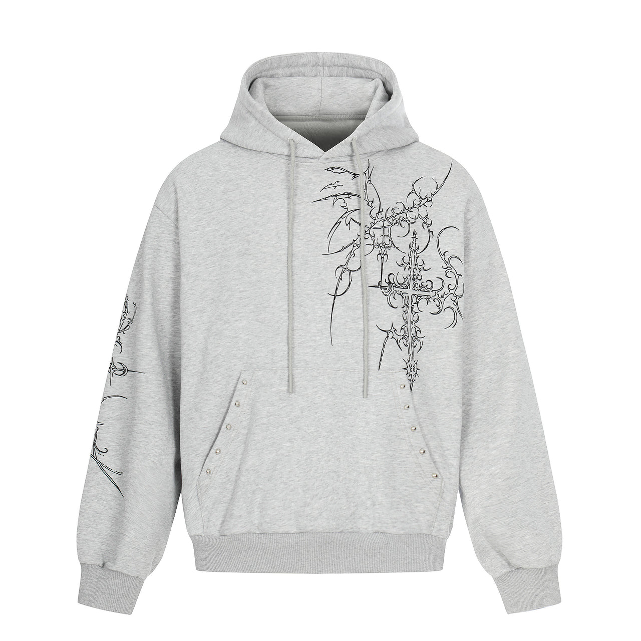 Omirad Gothic Cross Graphic Hoodie