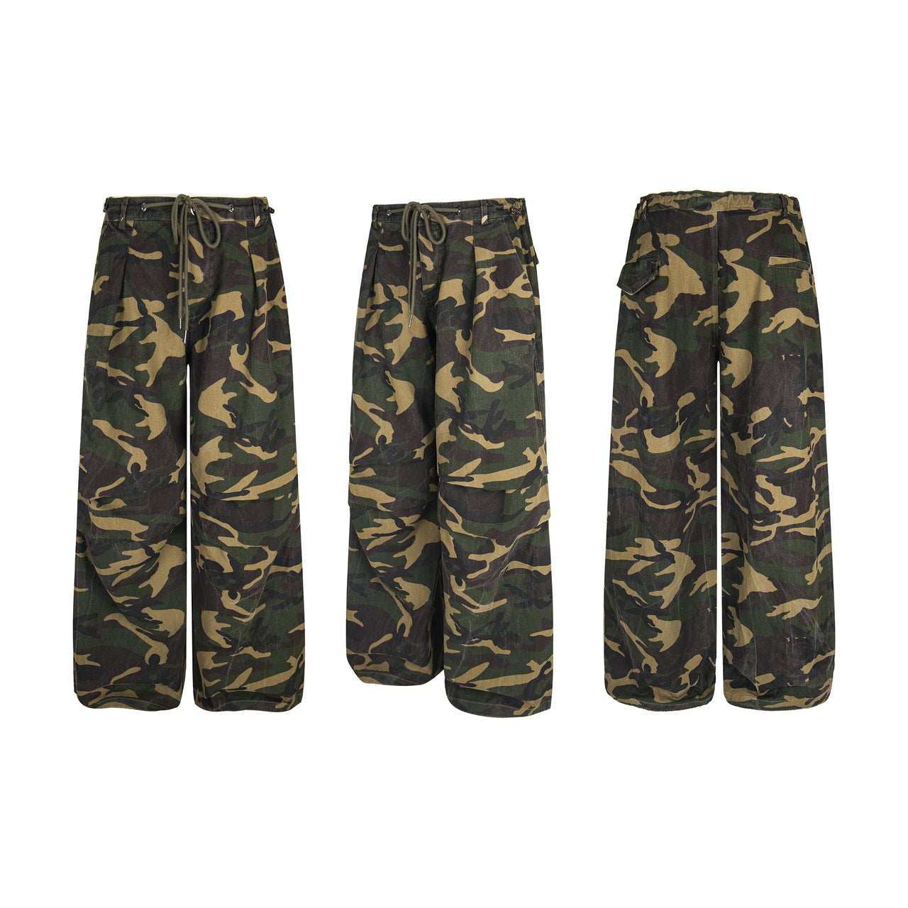 Omirad Camo Wide-Leg Cotton Pants