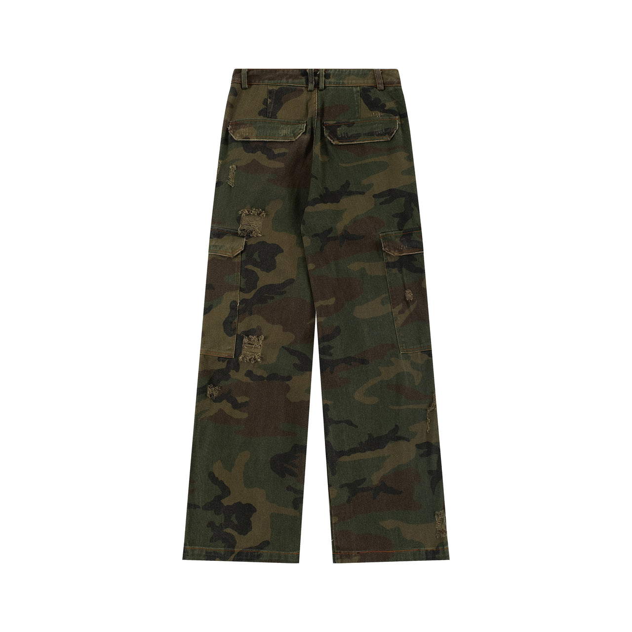 Camouflage Distressed Cargo Pants
