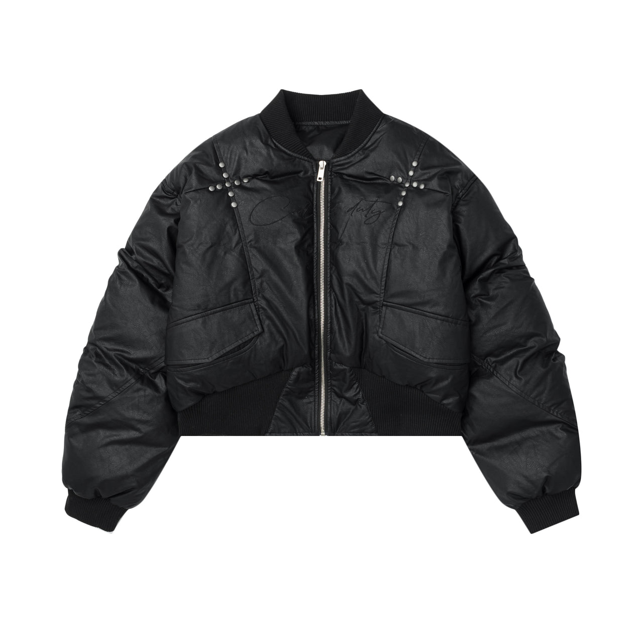 Omirad Studded PU Puffer Jacket