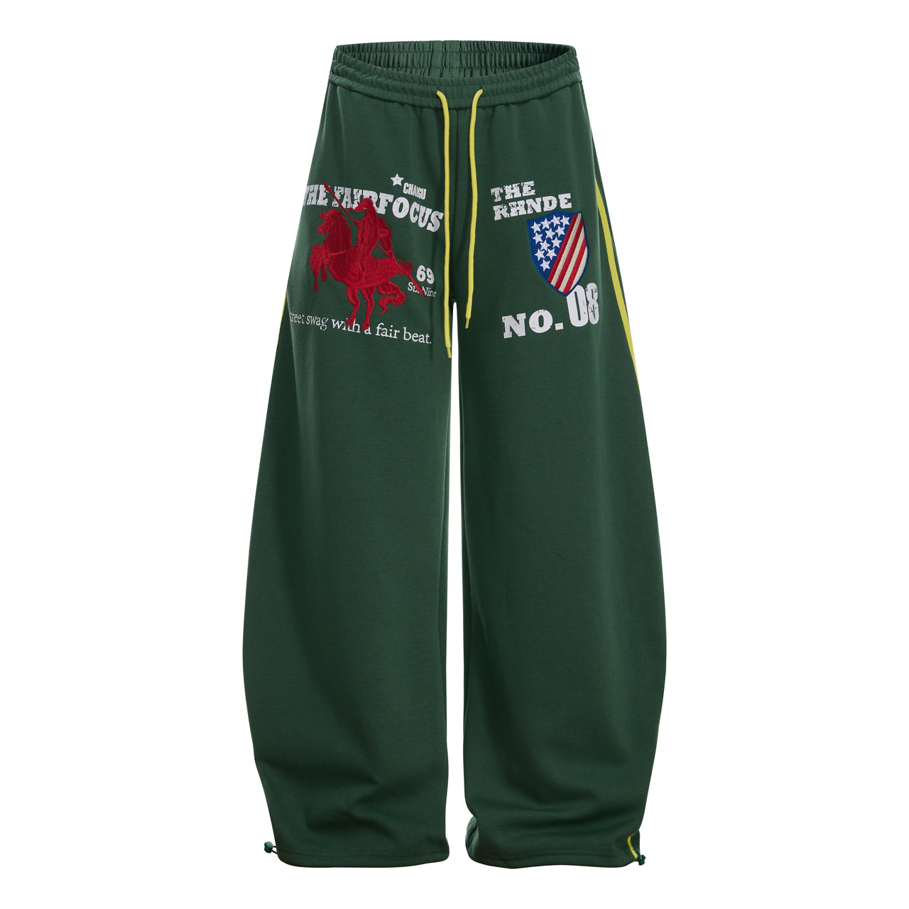 Omirad Retro College Badge Wide-Leg Sweatpants