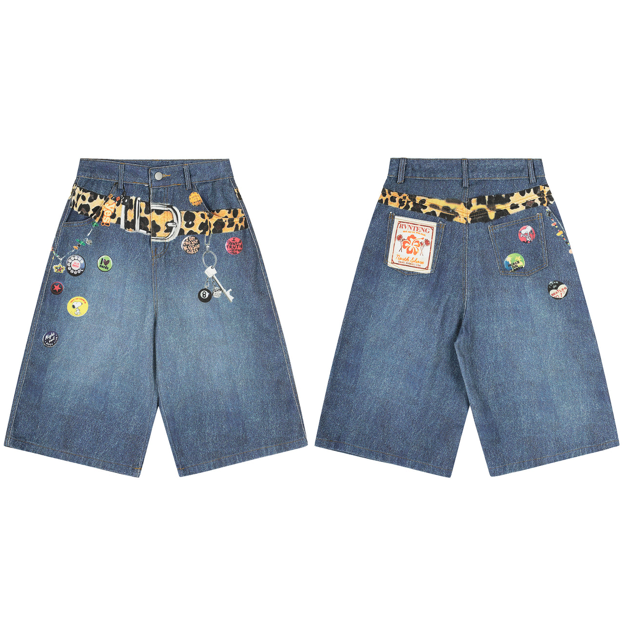 American High Street 3D Print Jorts