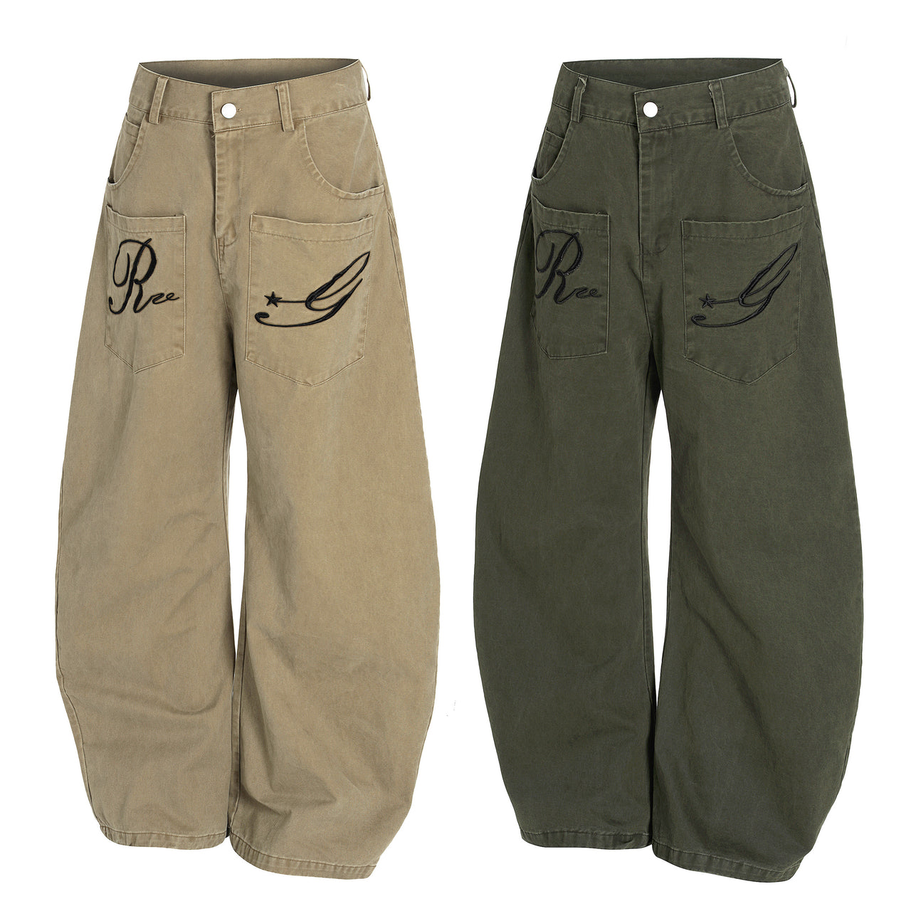 Omirad Retro Embroidered Balloon Jeans