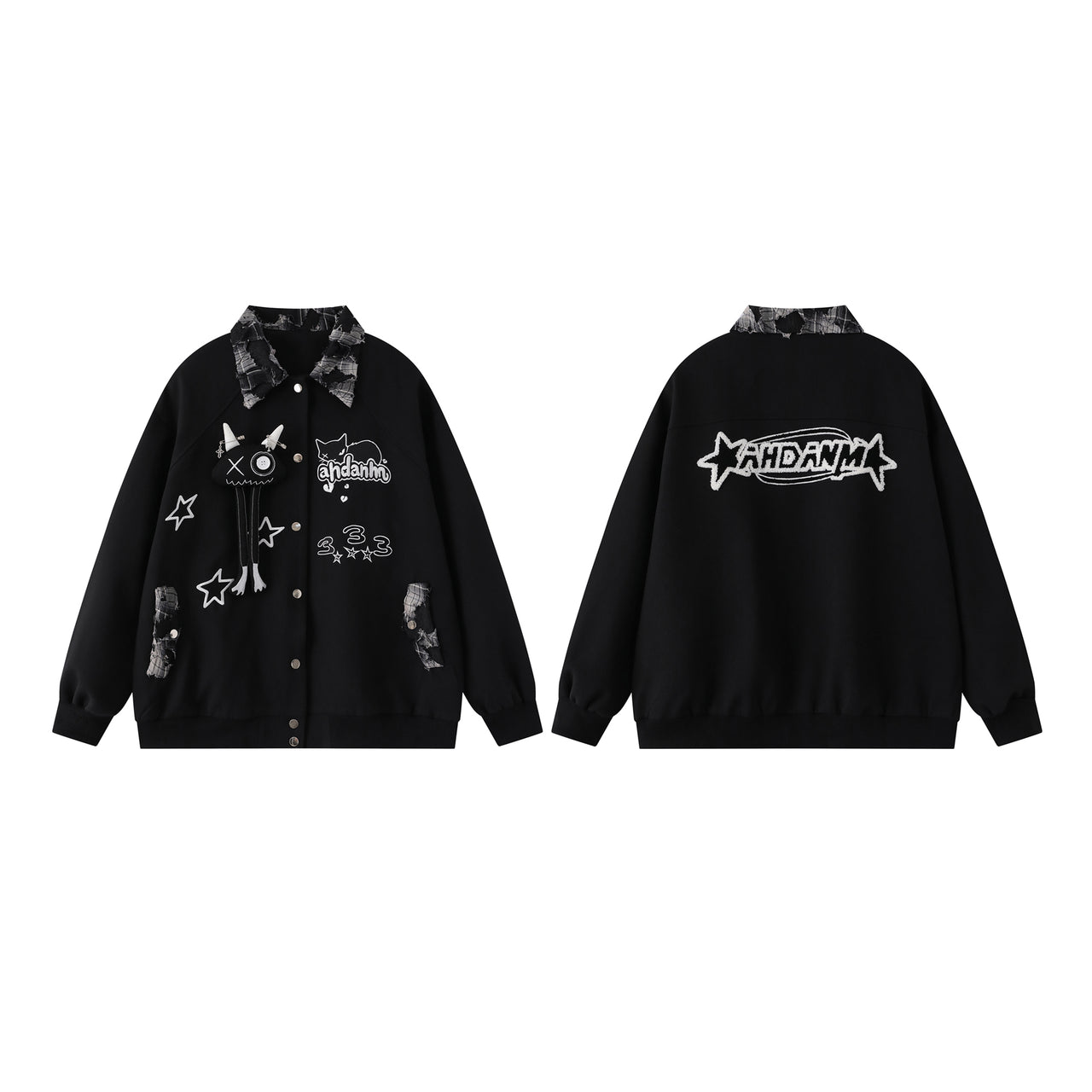 Omirad Patchwork Cat Varsity Jacket