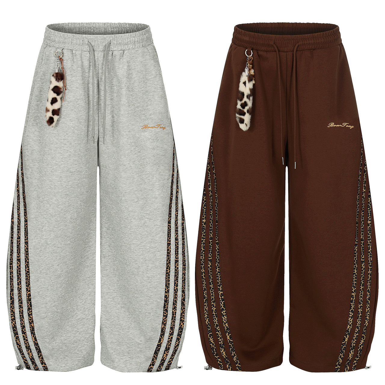 Omirad Leopard Stripe Loose Sweatpants