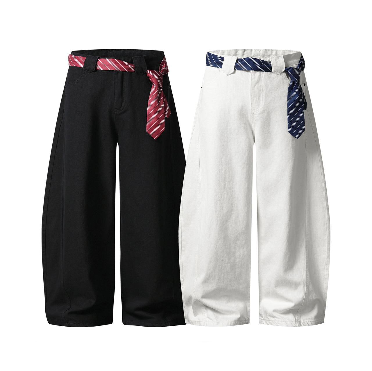 Omirad Tie-Belt Barrel Jeans