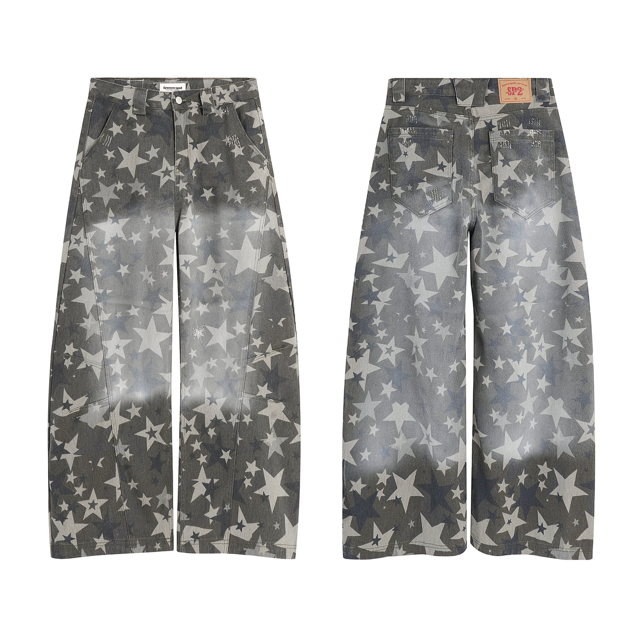 American Streetwear Star Print Jeans