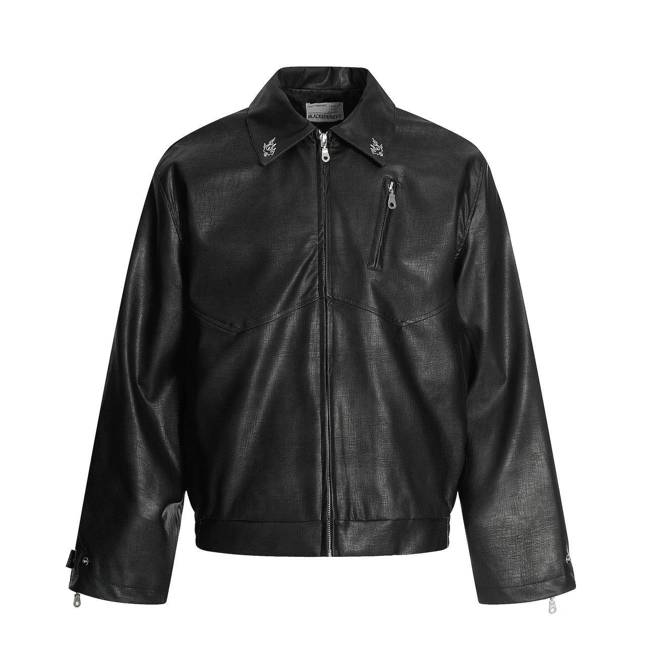 American Vintage Embroidered PU Jacket