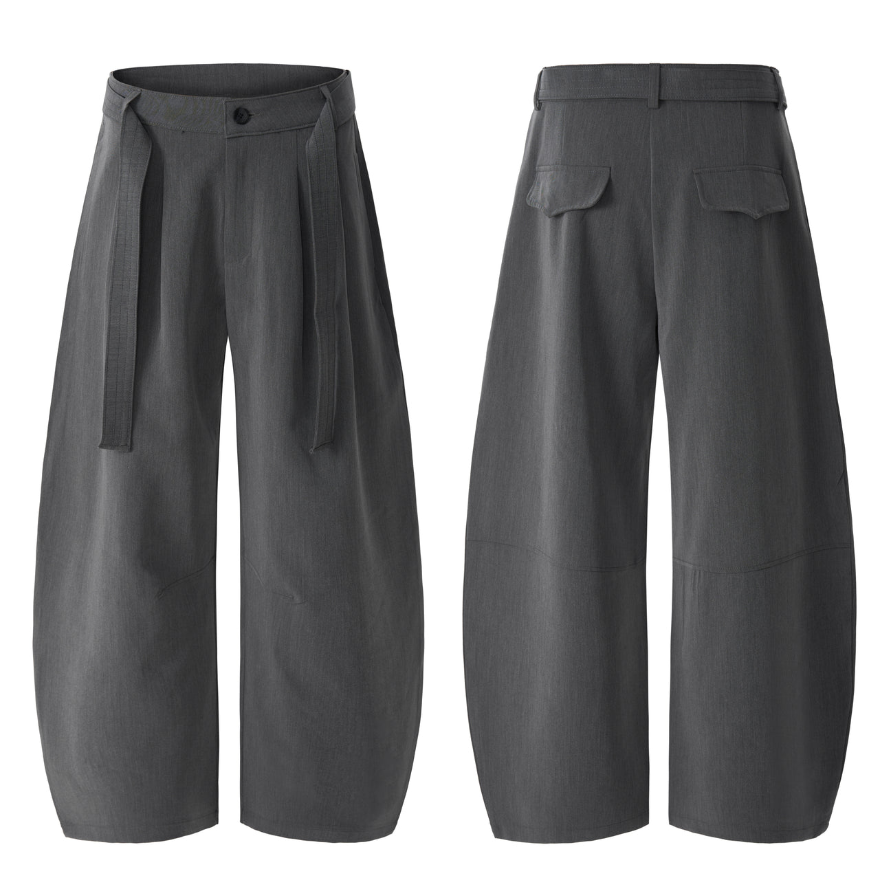 Omirad Structured Belted Barrel Pants