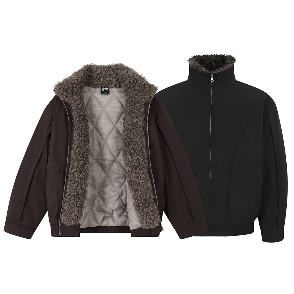 Retro American Stand-Collar Parka Quilted Aviator Jacket