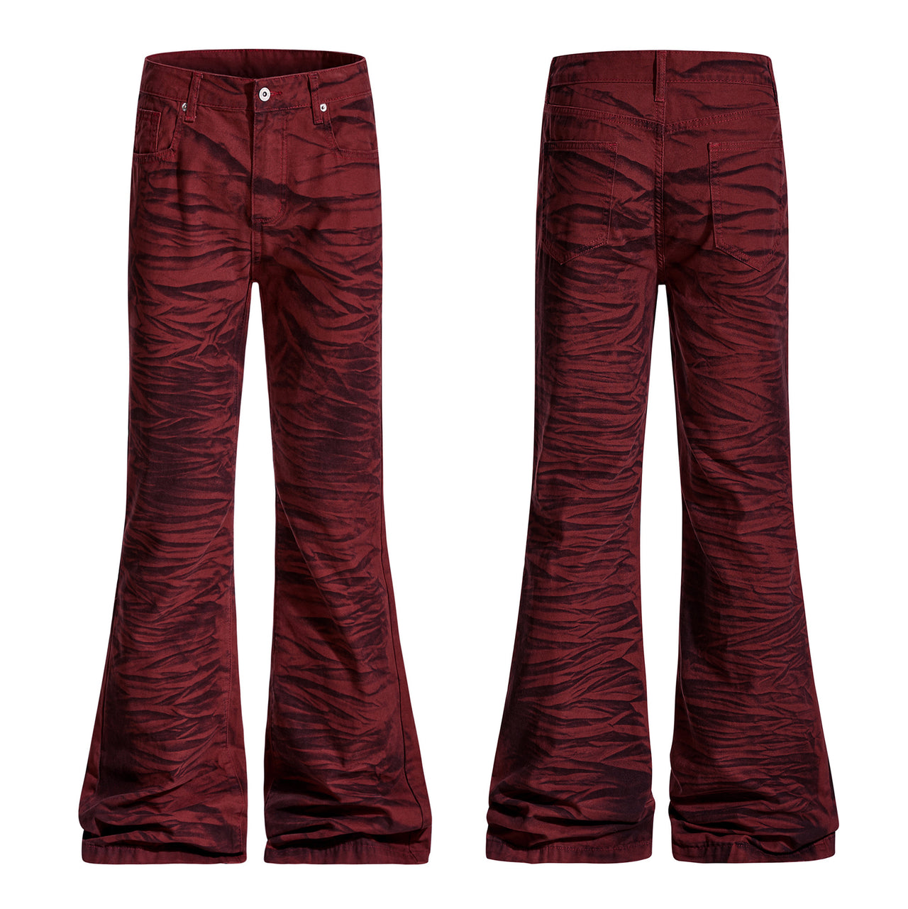 Omirad Tiger-Pattern Flared Pants