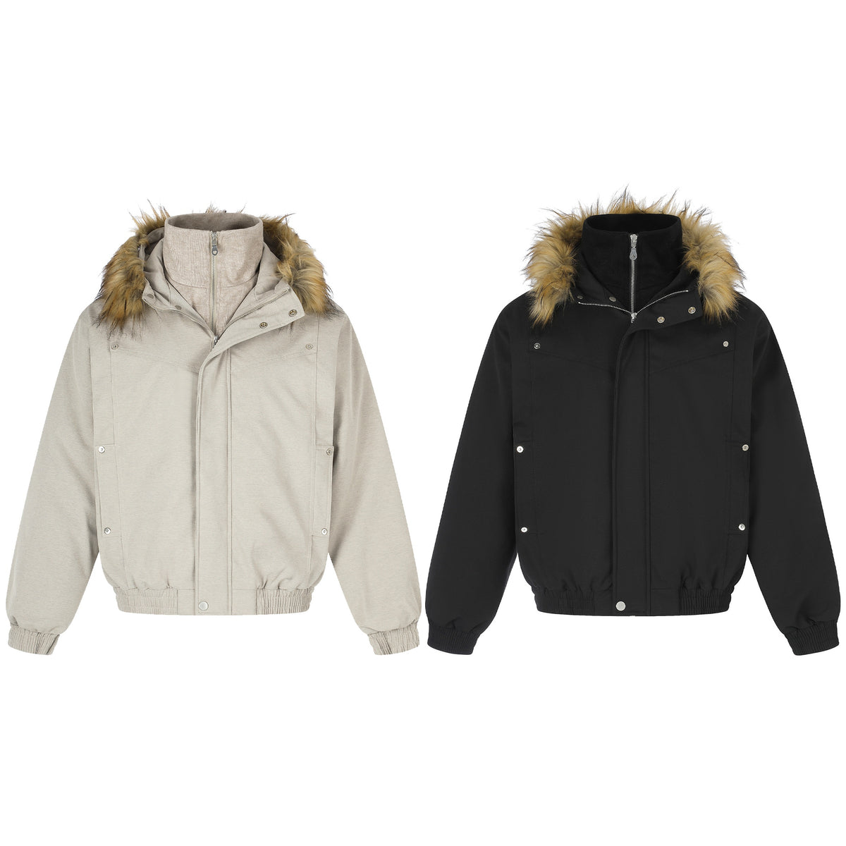 Omirad Faux Fur Hooded Bomber Jacket