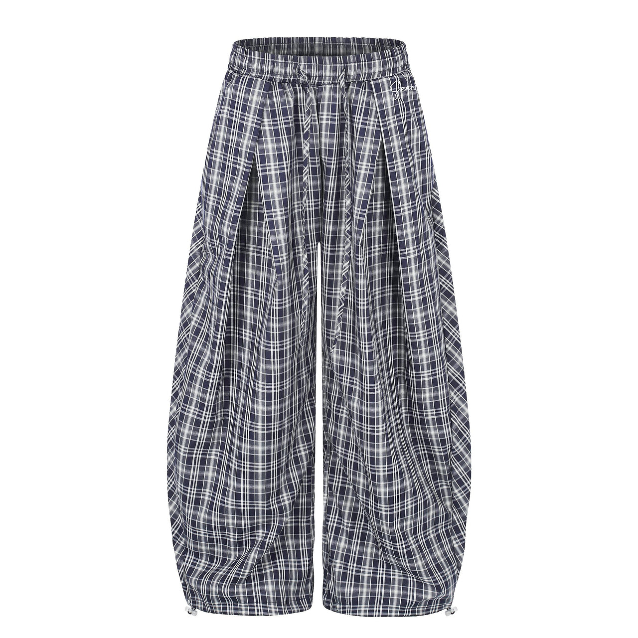 Omirad Plaid Balloon Wide-Leg Pants