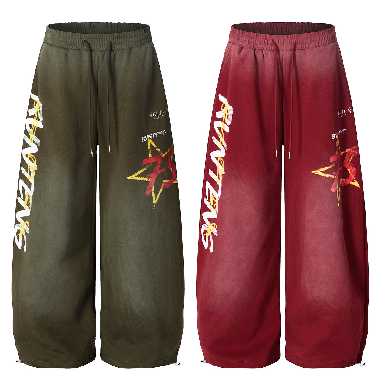 American Vintage Letter Print Casual Pants