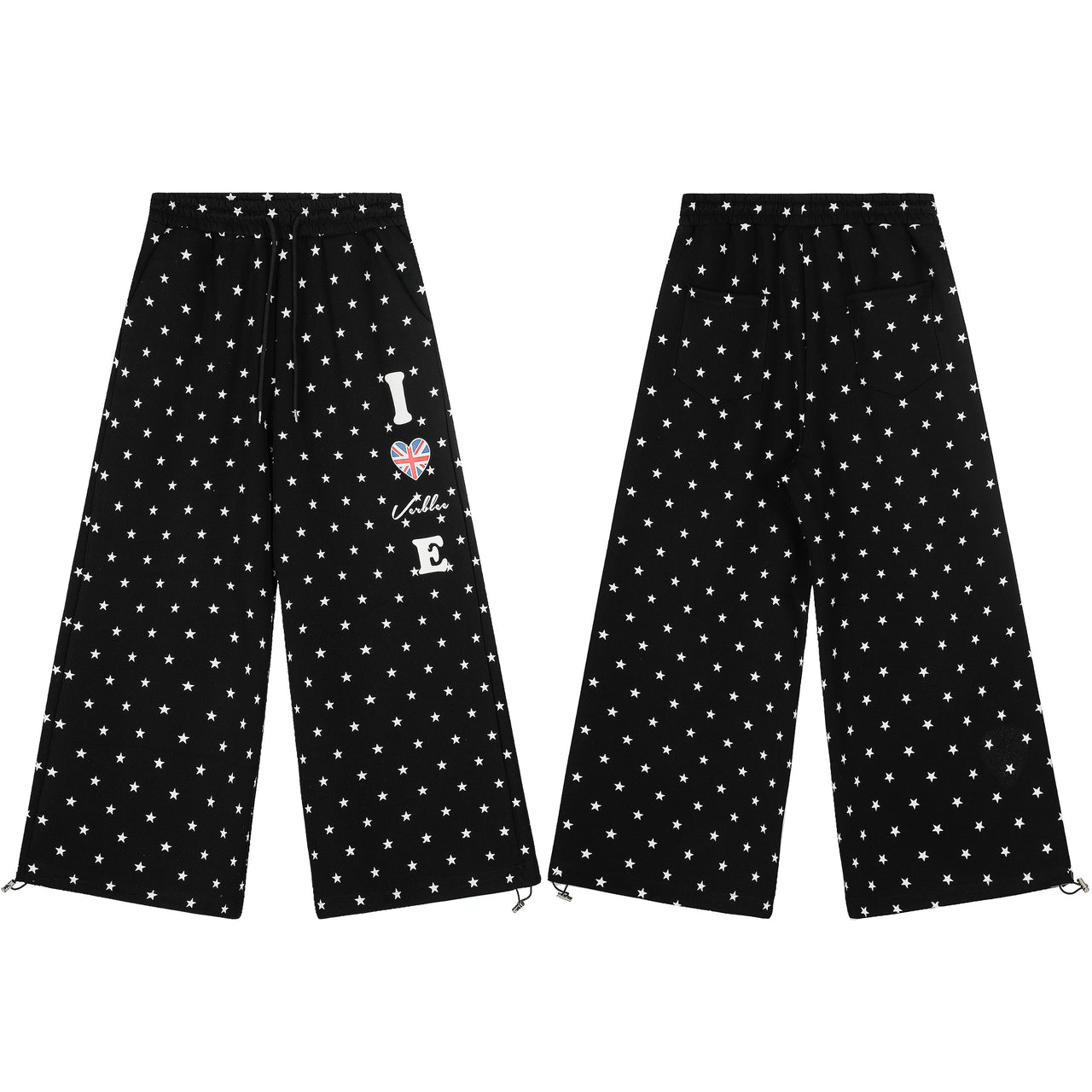 Vintage Star Print Casual Pants