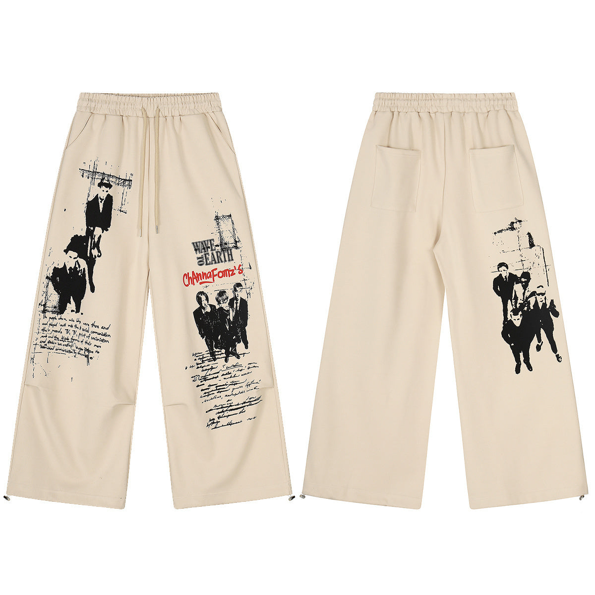 American Streetwear Graffiti-Style Casual Pants