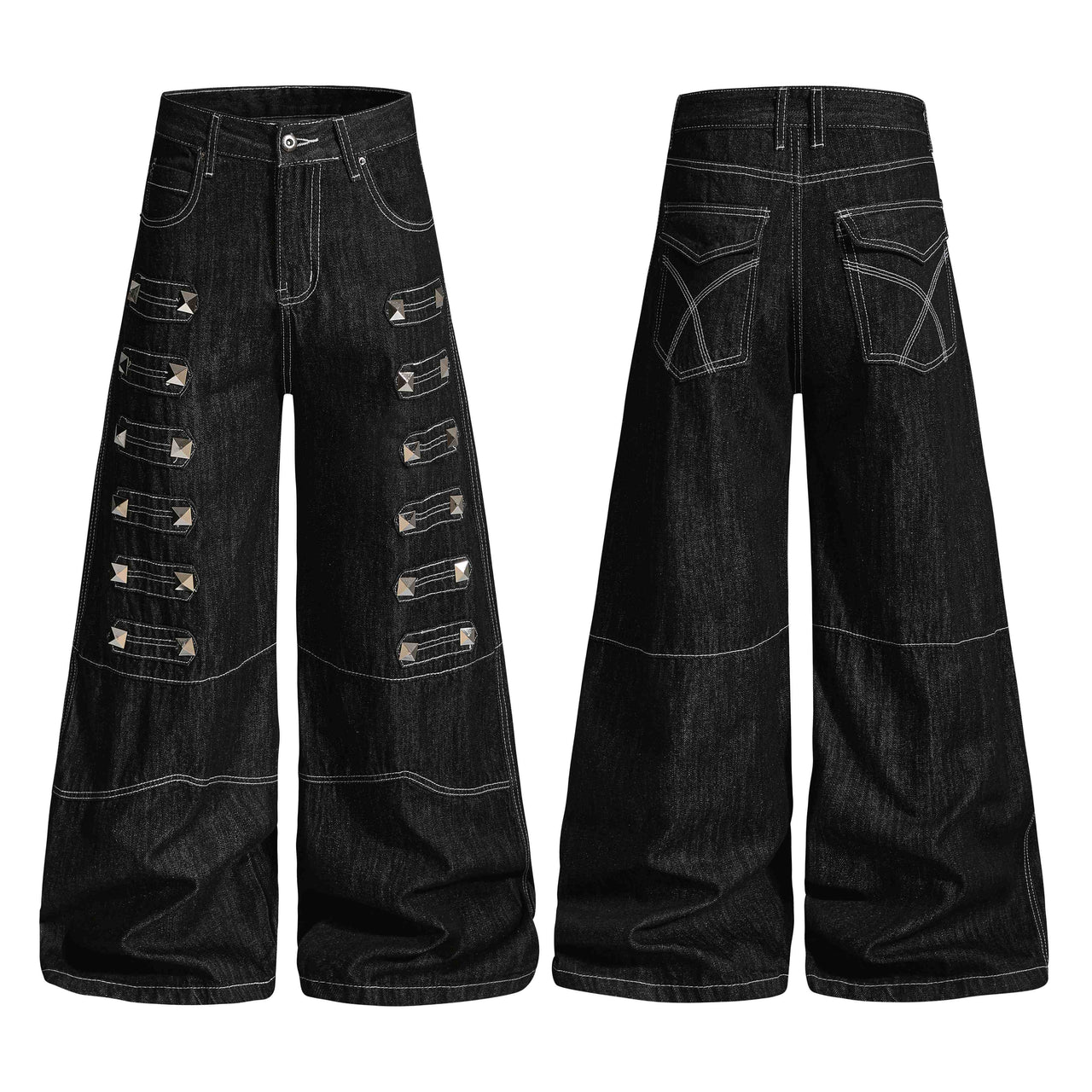 Omirad Studded Strap Denim Pants